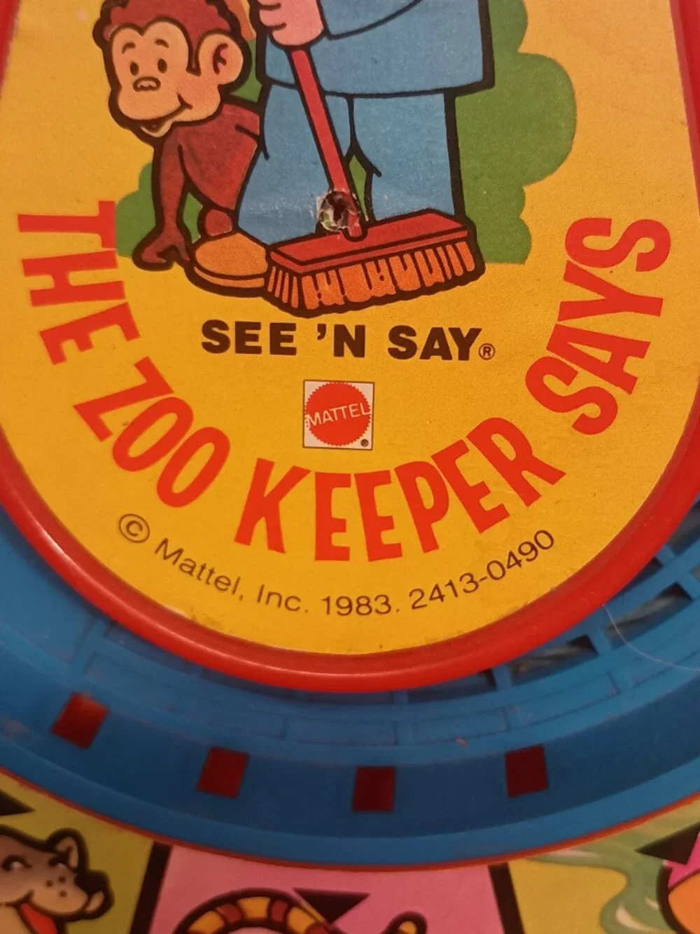 Vintage Mattel See and Say The Zookeeper Says 1983 Pull String Working